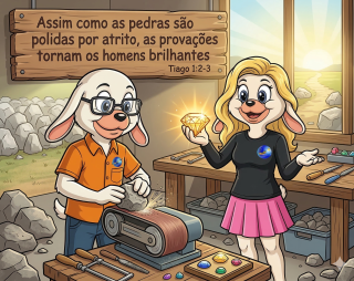Assim como as pedras são polidas por atrito, as provações tornam os homens brilhantes